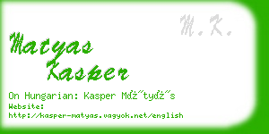 matyas kasper business card